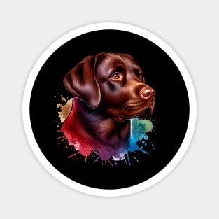 Bright Watercolor Chocolate Labrador Magnet